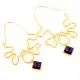 Handmade African Statement Dangle Earrings with Purple CZ Stones for Women